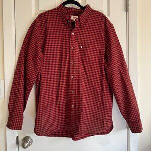 Levi's XXL Skater Punk Button Up 100% Cotton Checkered Red and Black Long Sleeve